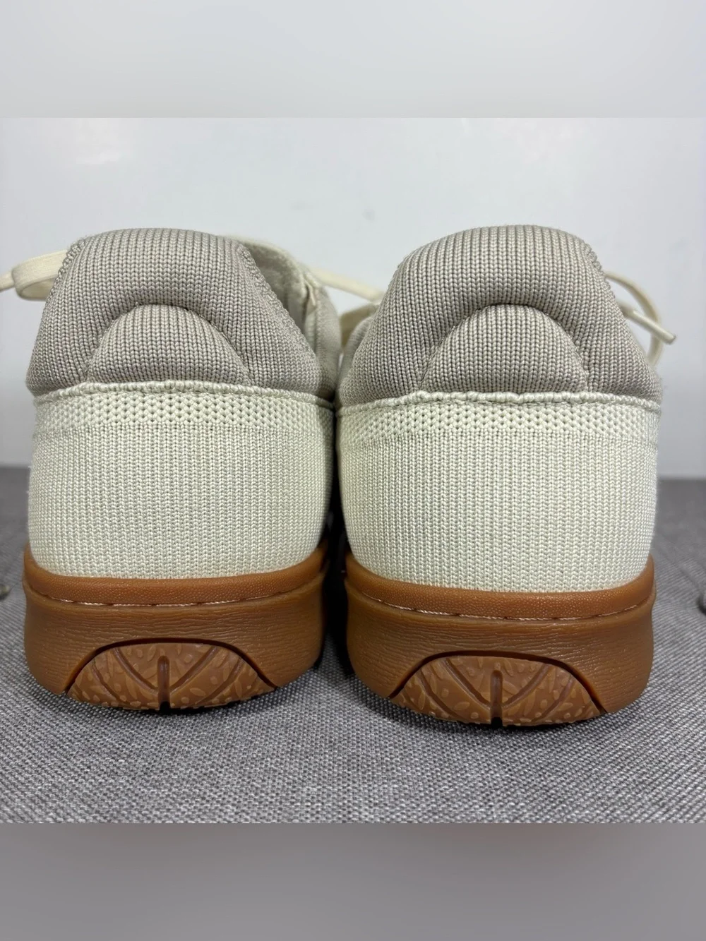 Vivaia Canvas Low-Top Sneakers in Cream with Brown Sole- woman’s EU 40